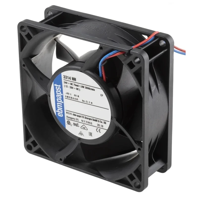 ebm-papst 3300 N S-Panther Series Axial Fan 24V DC, 1.8 W, 0.12 A Max, 80 m³/h, 92x32x32 mm IP20 