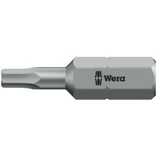 Wera Hex-Plus Screwdriver Bit, 0.25 mm Drive Size, 3 mm Tip, Hex Drive, 25mm Overall Length 05056315001