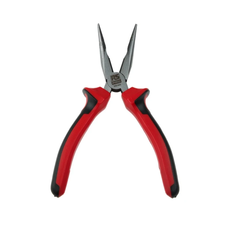 RS PRO Long Nose Plier, Needle Nose, Steel Chrome Finish, Ergonomic Handle, 160mm 875-5809