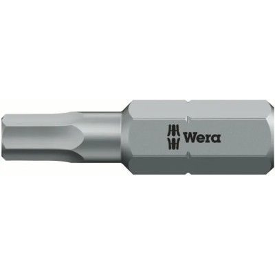Wera Hexagonal Plus Screwdriver Bit 2 mm Size, 0.25 mm Hex Drive, ISO 1173-D 05056341001