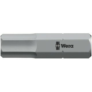 Wera Hex-Plus Screwdriver Bit, 0.25 mm Drive Size, 6 mm Head Size, Hex Drive, 1-Piece 05056330001