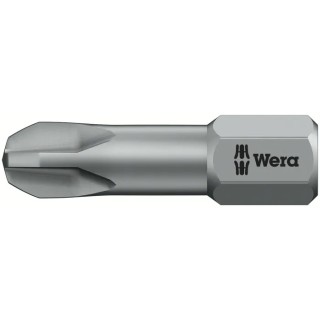 Wera Stainless Steel Chrome Plated PH3 Screwdriver Bit 25 mm Drive Size 05056525001