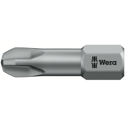 Wera Stainless Steel Chrome Plated PH3 Screwdriver Bit 25 mm Drive Size 05056525001