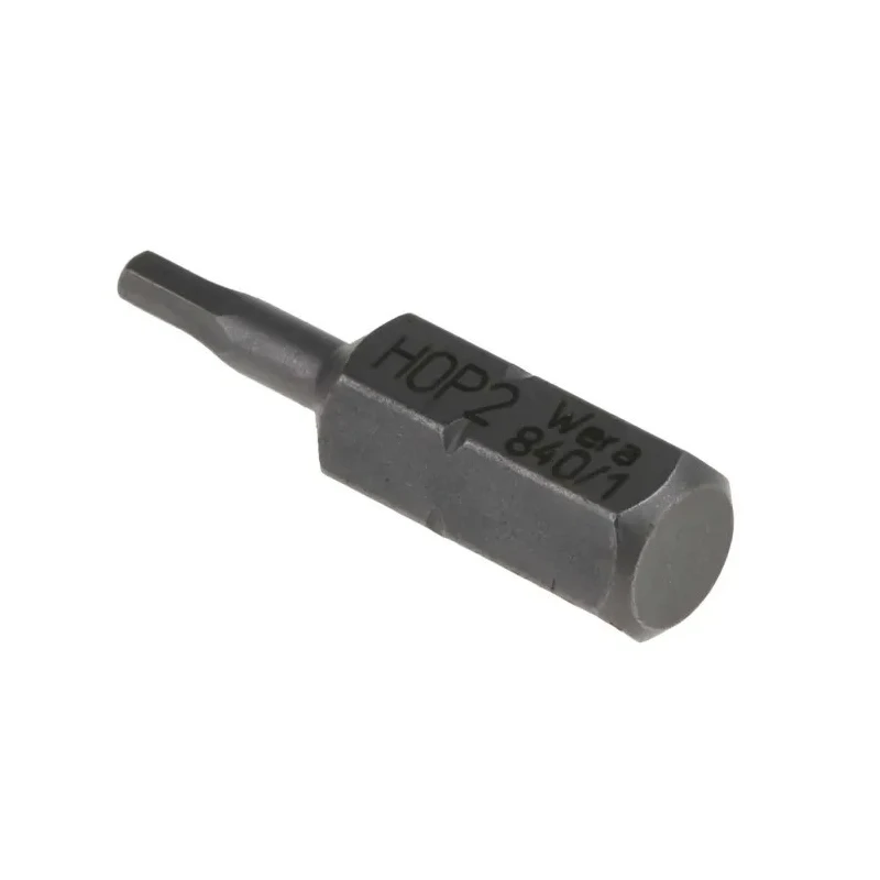 Wera Hex-Plus Screwdriver Bit 1/4 in Drive, 2 mm Tip, 25 mm Overall Length 05056305001