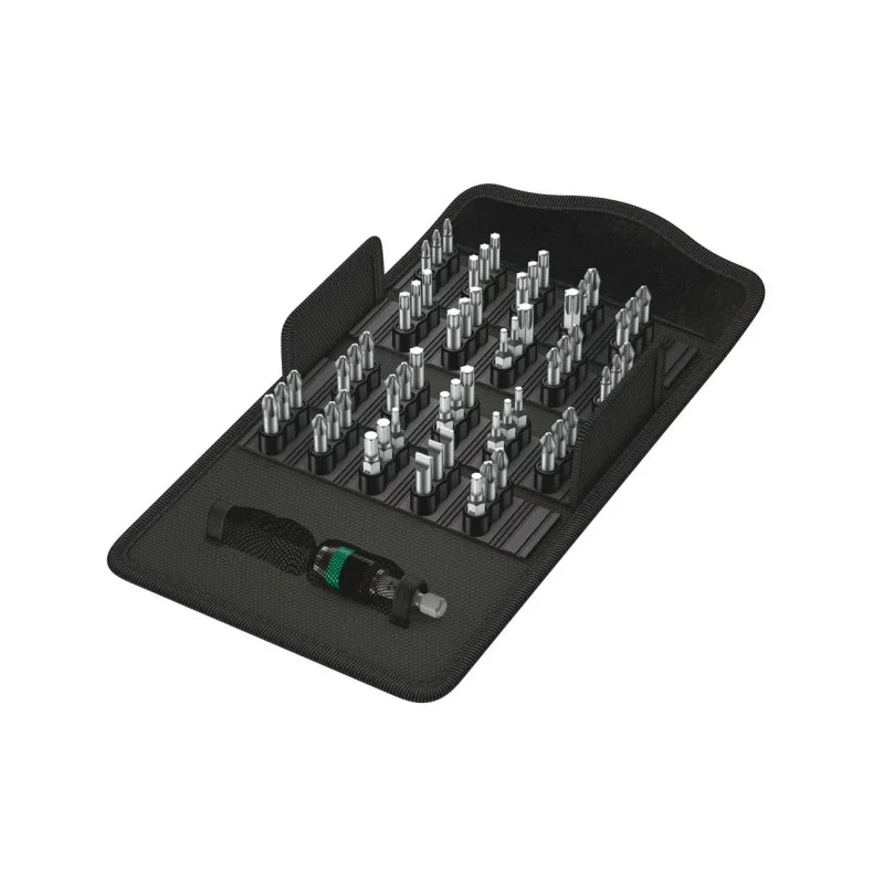 Wera Hex, Phillips, Pozidriv, Slotted, Torx Screwdriver Bit Set 1/4-Inch Drive, 61 Pieces 05057122001