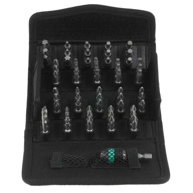 Wera Hex, Phillips, Pozidriv, Slotted, Torx Screwdriver Bit Set 1/4-Inch Drive, 61 Pieces 05057122001
