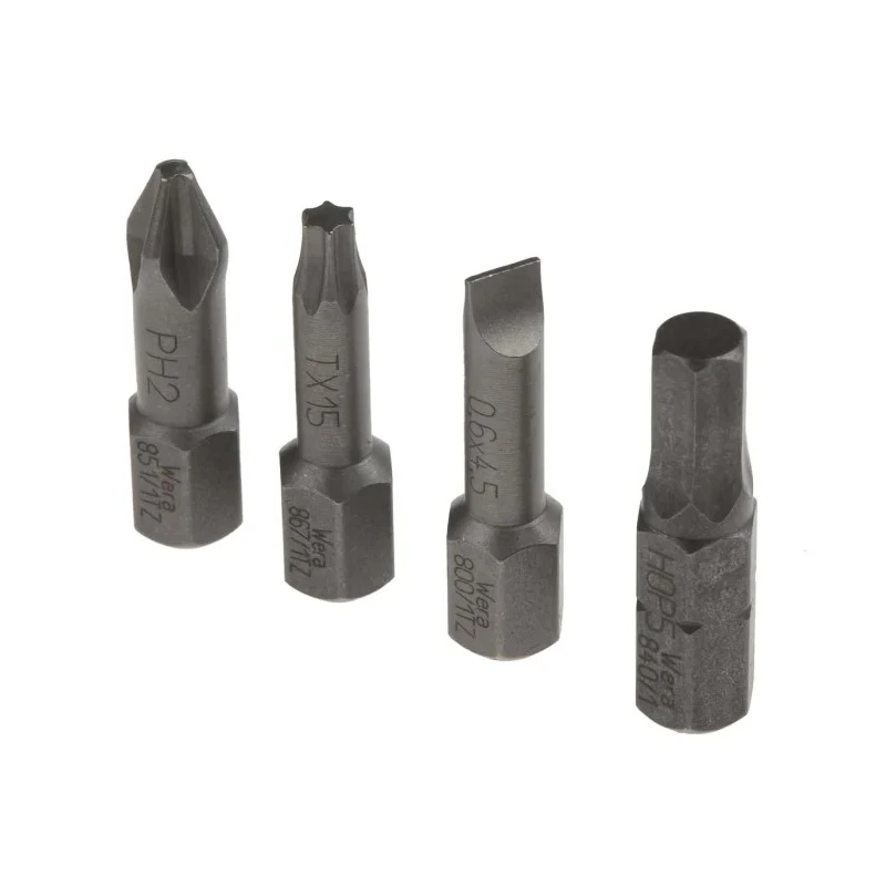 Wera Hex, Phillips, Pozidriv, Slotted, Torx Screwdriver Bit Set 1/4-Inch Drive, 61 Pieces 05057122001