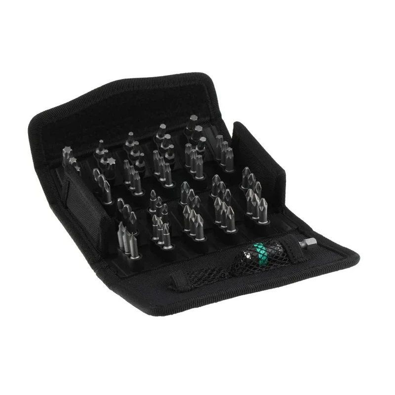 Wera Hex, Phillips, Pozidriv, Slotted, Torx Screwdriver Bit Set 1/4-Inch Drive, 61 Pieces 05057122001