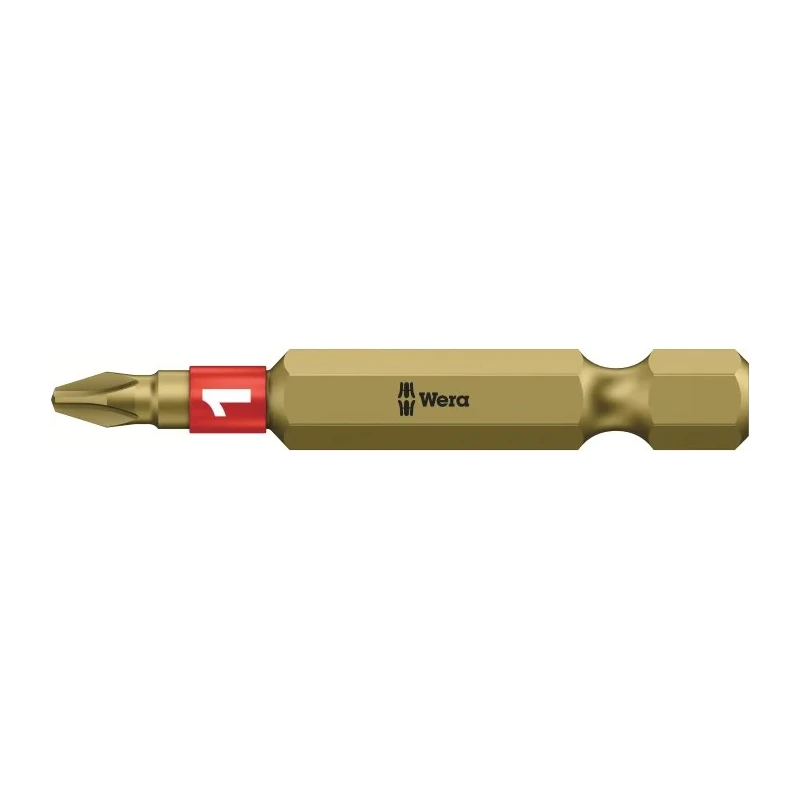 Wera Screwdriver Bit 1/4" Drive Size, PH1 Tip, Square Drive, Stainless Steel, 200 mm Overall Length 05059540001