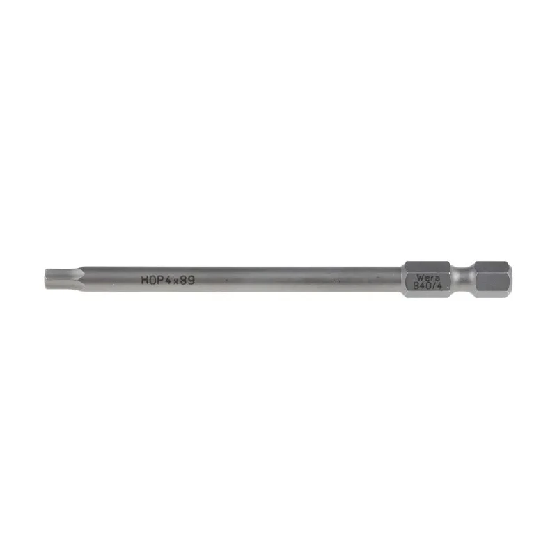 Wera Hex Screwdriver Bit 4 mm Size, 1/4 in Hex Drive, 89 mm Overall Length 05059631001