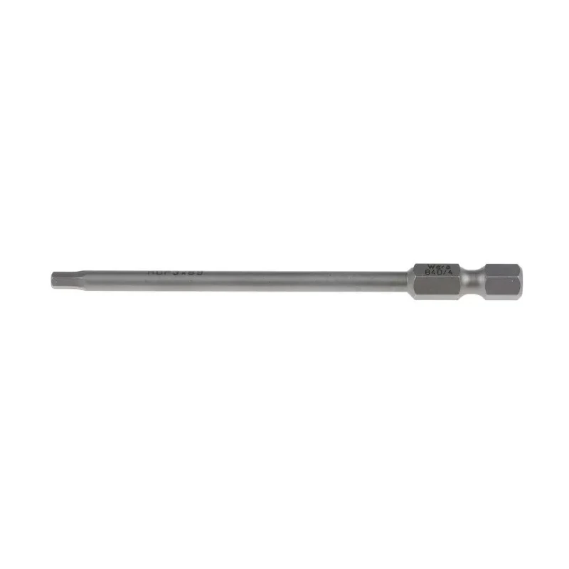 Wera Hex Screwdriver Bit, 1/4 Drive, 3 mm Tip Size, Hex Drive, 89 mm Overall Length 05059630001