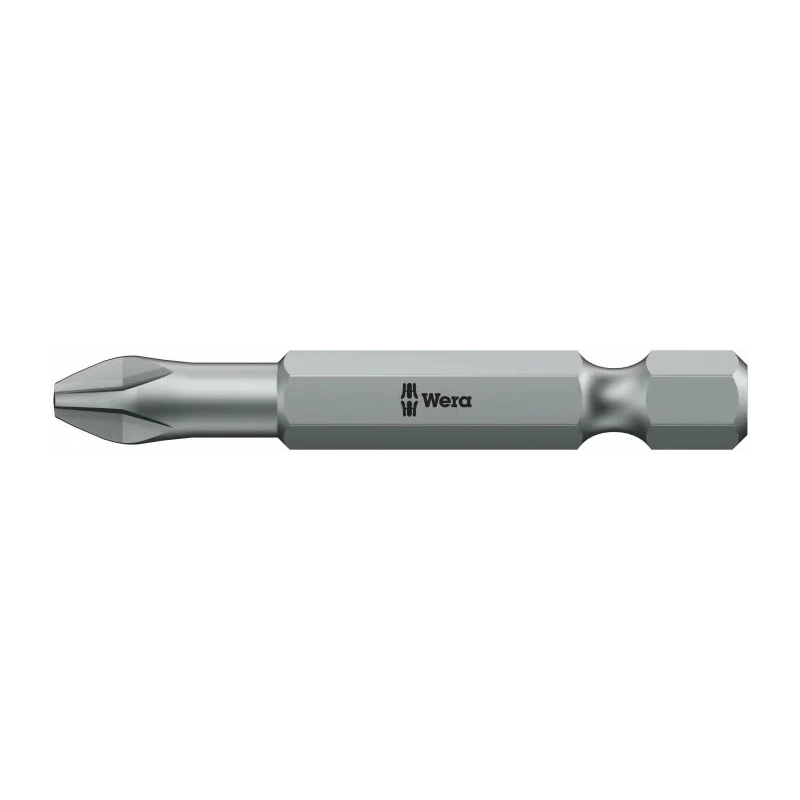 Wera Screwdriver Bit, PH3 Size, 50 mm Hex Drive, 1 Piece 05056714001