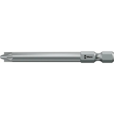 Wera Screwdriver Bit PZ2 Tip Hex Drive Stainless Steel Chrome Plated 1-Piece 05059897001