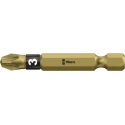 Wera Screwdriver Bit PZ3 Tip Hex Drive 50mm Overall Length 1-Piece 05057662001
