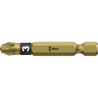 Wera Screwdriver Bit PZ3 Tip Hex Drive 50mm Overall Length 1-Piece 05057662001
