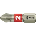 Wera Stainless Steel Screwdriver Bit PH2 25 mm Tip Hex Drive 05071011001