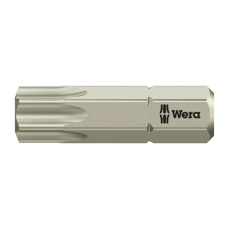 Wera Stainless Steel Screwdriver Bit 6.35 mm Hex Drive T40 Size 25 mm Length 05071038001