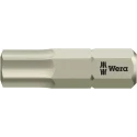 Wera Stainless Steel Hex Screwdriver Bit, 6 mm Size, 6.35 mm Hex Drive, 25 mm Overall Length, ISO EN Standards 05071076001