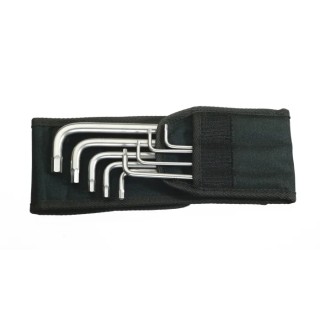 Wera 9 Piece L Imperial Hex Key Set Stainless Steel Chrome Finish Hex Size 7/64 to 3/8 in 05022721001