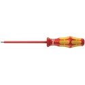 Wera Insulated Screwdriver, 100 mm Blade, 3 mm Flat Tip, Hardwearing Plastic Handle, VDE/1000V Approved, 181 mm 05006105001