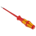 Wera Insulated Screwdriver, 100 mm Blade, 3 mm Flat Tip, Hardwearing Plastic Handle, VDE/1000V Approved, 181 mm 05006105001