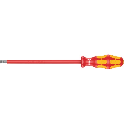 Wera Insulated Screwdriver 1.2x6.5 mm Tip, 200 mm Blade, Ergonomic Grip, VDE 1000V Approved 05006126001