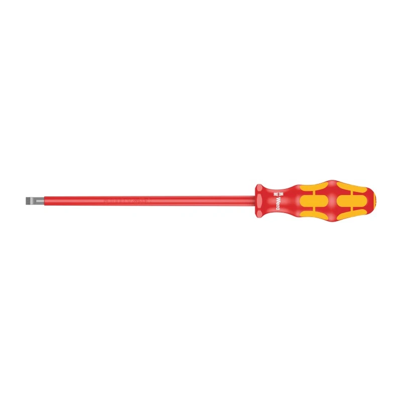 Wera Insulated Screwdriver 1.2x6.5 mm Tip, 200 mm Blade, Ergonomic Grip, VDE 1000V Approved 05006126001