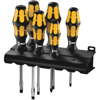 Wera Phillips and Slotted Standard Screwdriver Set, Multi-Component Kraftform Handle, 6-Piece 05018283001