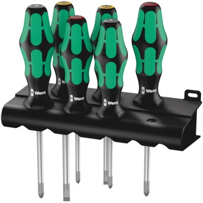 Wera Phillips, Pozidriv, Slotted Standard Screwdriver Set, 6-Piece 05105622001