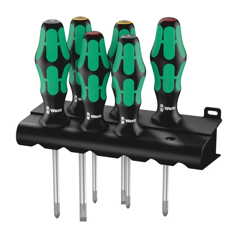 Wera Phillips, Pozidriv, Slotted Standard Screwdriver Set, 6-Piece 05105622001
