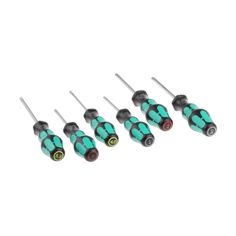 Wera Phillips, Pozidriv, Slotted Standard Screwdriver Set, 6-Piece 05105622001