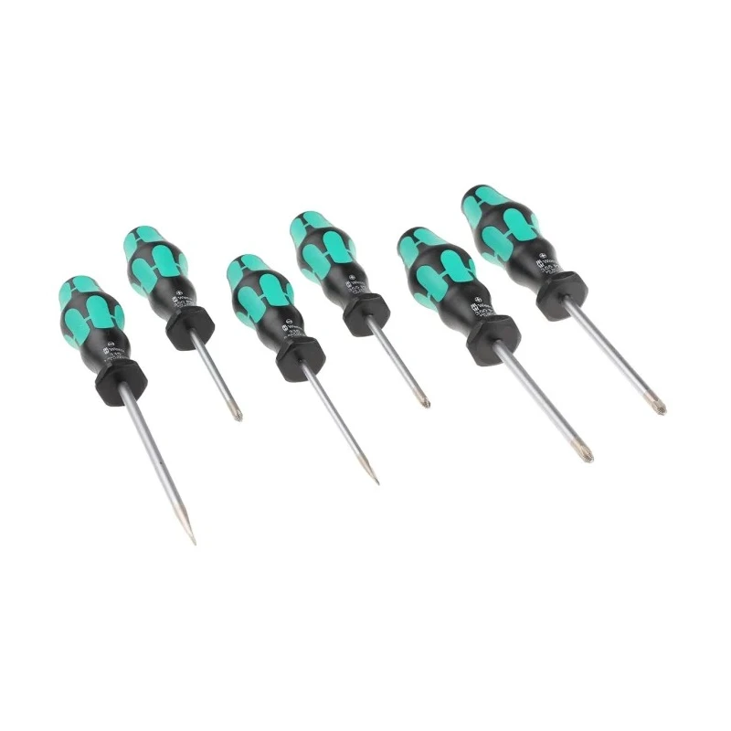 Wera Phillips, Pozidriv, Slotted Standard Screwdriver Set, 6-Piece 05105622001