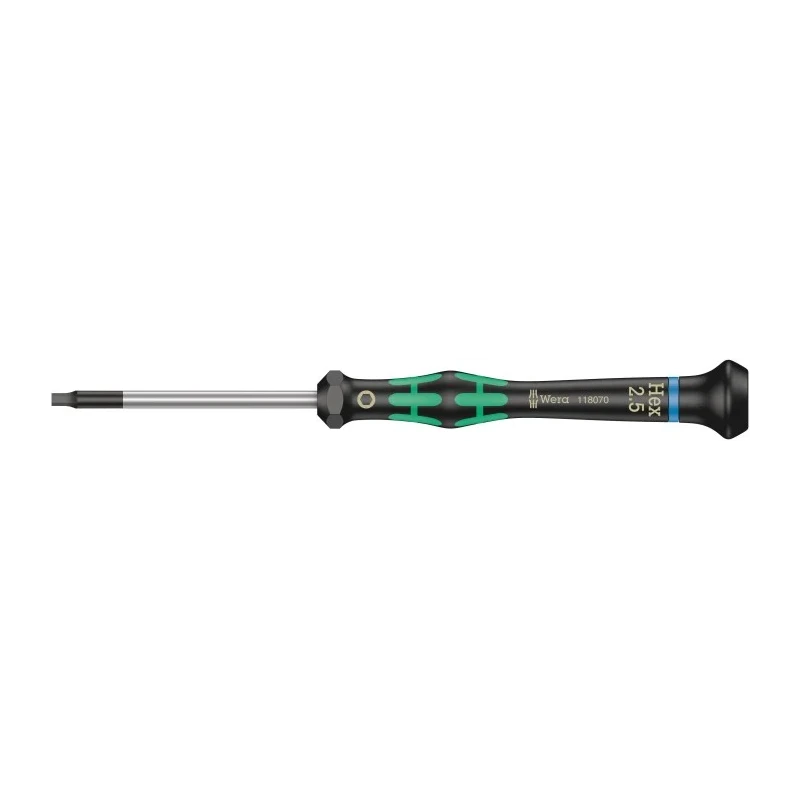Wera Precision Screwdriver 2.5 mm Tip, 60 mm Blade Length, 157 mm Overall Length 05118070001