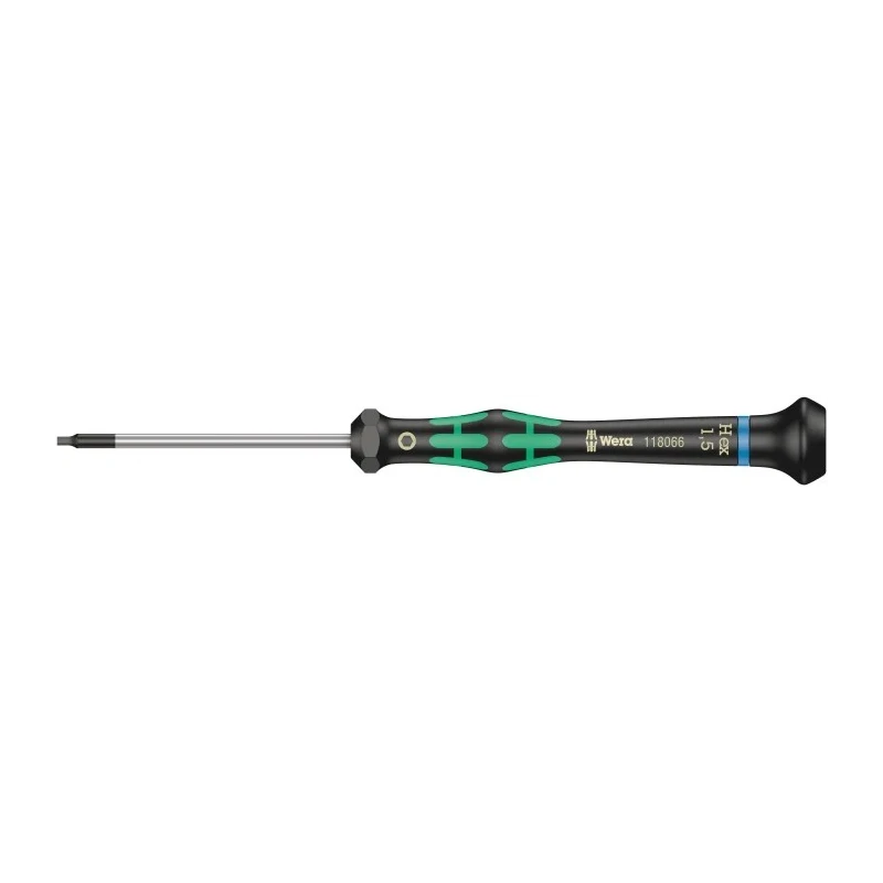 Wera Precision Screwdriver 1.5 mm Tip, 60 mm Chrome Plated Stainless Steel Blade, 157 mm Overall Length 05118066001