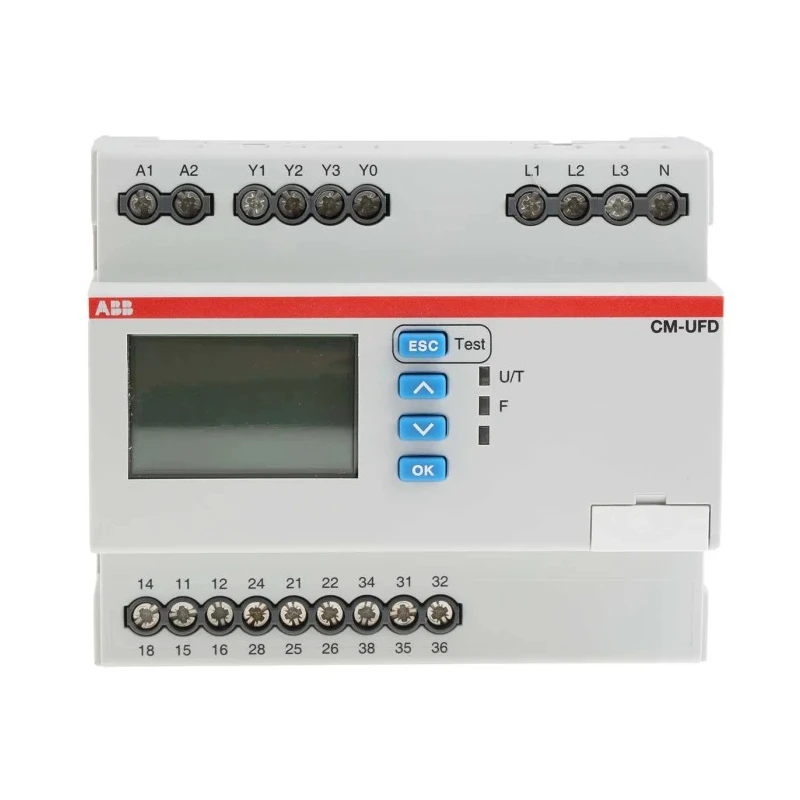 ABB Monitoring Relay, 1 and 3 Phase, SPDT Contacts, DIN Rail Mount, 24V AC/DC, 240V AC, CM-UFD 1SVR560730R3402 CM-UFD.M33