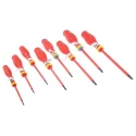 Facom Slotted and Pozidriv Insulated 8-Piece Screwdriver Set 1000V Electrical Safety ATD.J8VE