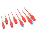 Facom Slotted and Pozidriv Insulated 8-Piece Screwdriver Set 1000V Electrical Safety ATD.J8VE