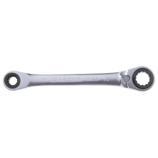 Facom Ratchet Spanner Double Ended Metric 150mm Overall Satin Chrome 64C.S1