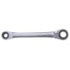 Facom Ratchet Spanner Double Ended Metric 150mm Overall Satin Chrome 64C.S1