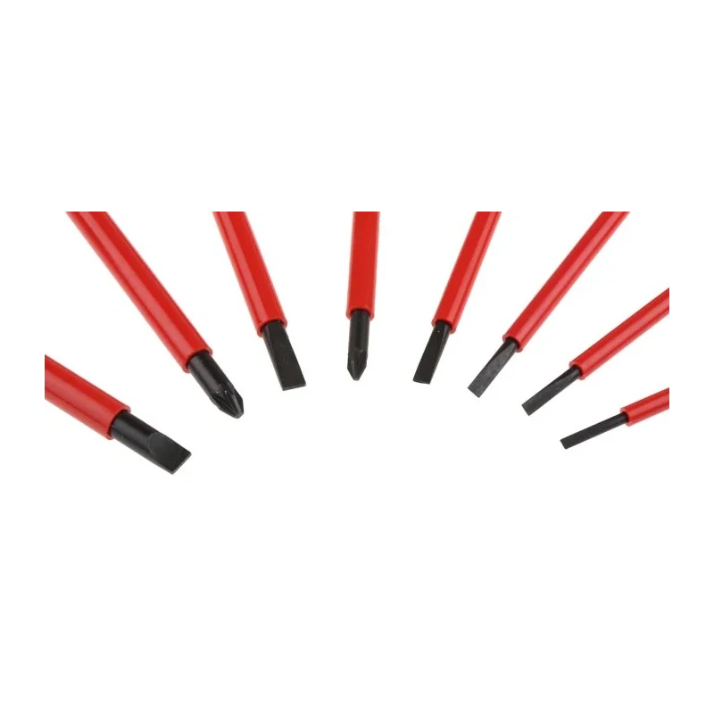 Facom Slotted and Pozidriv Insulated 8-Piece Screwdriver Set 1000V Electrical Safety ATD.J8VE