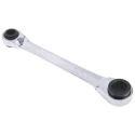 Facom Ratchet Spanner Double Ended Metric 150mm Overall Satin Chrome 64C.S1