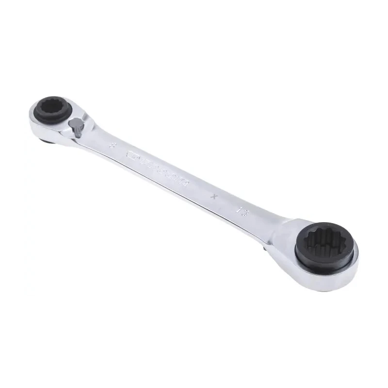 Facom Ratchet Spanner Double Ended Metric 150mm Overall Satin Chrome 64C.S1