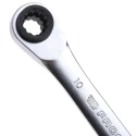 Facom Ratchet Spanner Double Ended Metric 150mm Overall Satin Chrome 64C.S1
