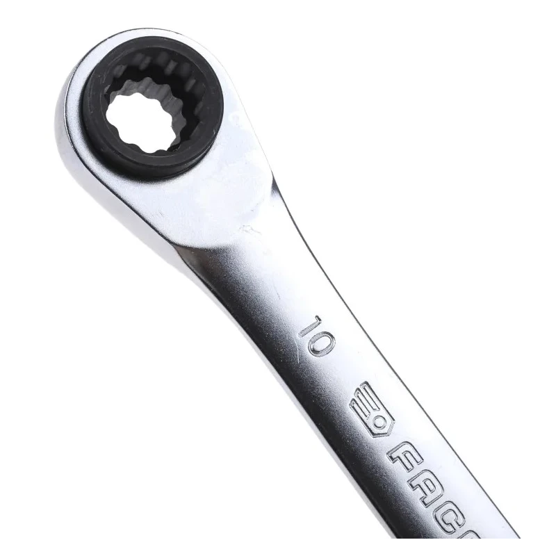 Facom Ratchet Spanner Double Ended Metric 150mm Overall Satin Chrome 64C.S1