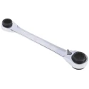 Facom Ratchet Spanner Double Ended Metric 150mm Overall Satin Chrome 64C.S1
