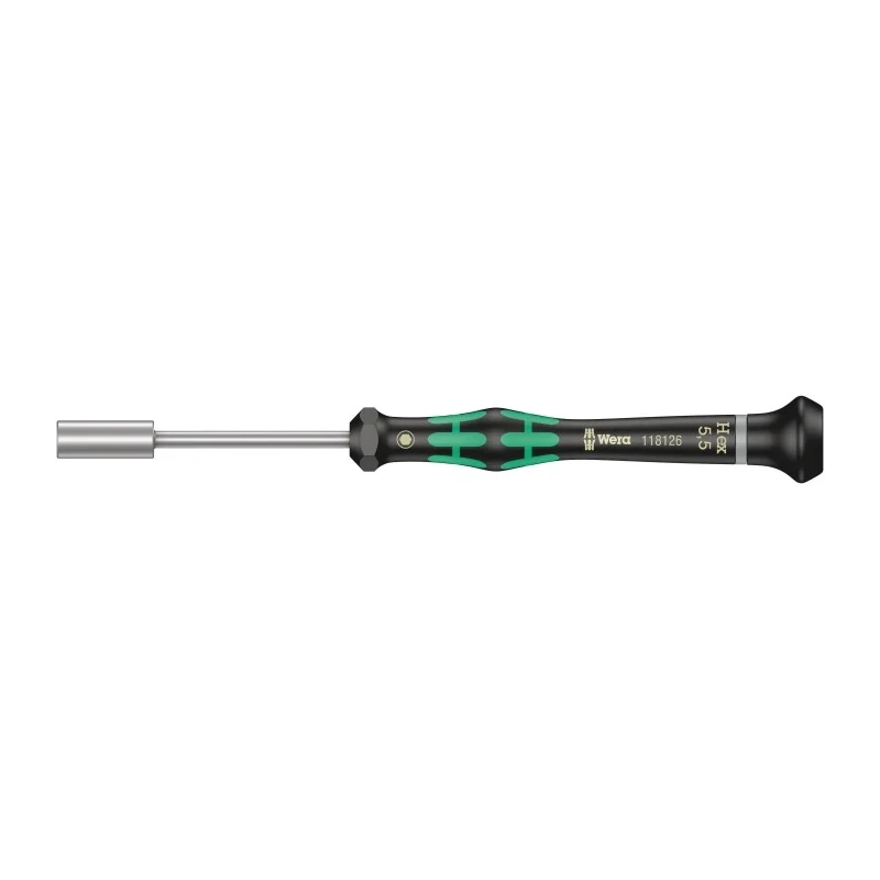 Wera Hexagon Nut Driver with 5.5 mm Tip, 60 mm Chrome Plated Stainless Steel Blade, 157 mm Overall Length 05118126001