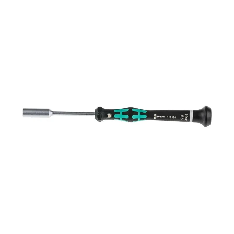 Wera Hexagon Nut Driver with 5.5 mm Tip, 60 mm Chrome Plated Stainless Steel Blade, 157 mm Overall Length 05118126001