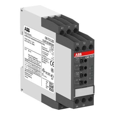 ABB 3 Phase SPDT Temperature Monitoring Relay, DIN Rail Mount, 24 V DC/24 V AC, Model 1SVR730740R9200 CM-TCS.22S
