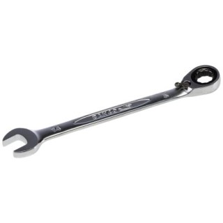 Bahco Ratchet Spanner Alloy Steel 14 mm, 191 mm Overall Length Chrome Finish 1RM-14