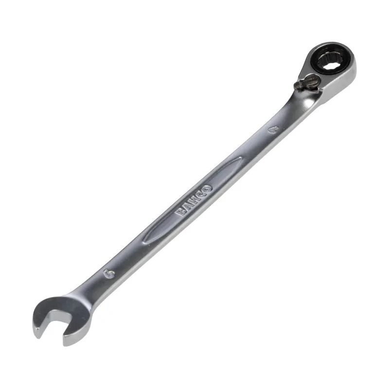 Bahco Ratchet Spanner 6 mm Metric Size, 128mm Overall Length, Alloy Steel Chrome Finish 1RM-6